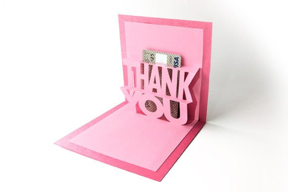 Square Pop Up Thank You Card Svg Gift Holder