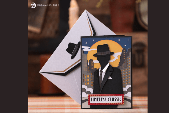 Timeless Classic Greeting Card Svg Files Vintage Gentleman Design