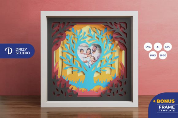 Family Tree Frame Tree Shadow Box Svg