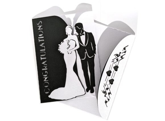 Elegant Wedding Greeting Card SVG Gatefold