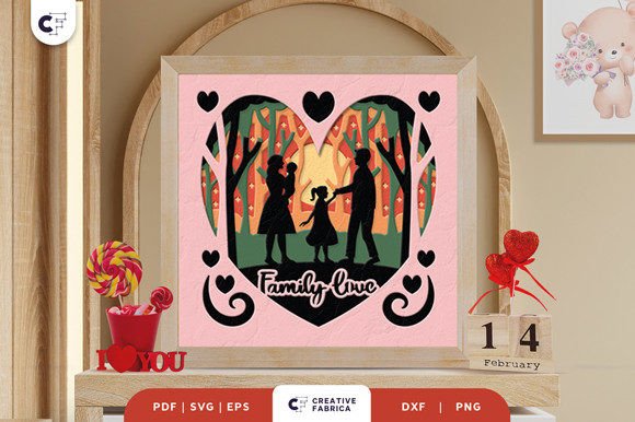 Love Family Shadow Box Svg Keepsake