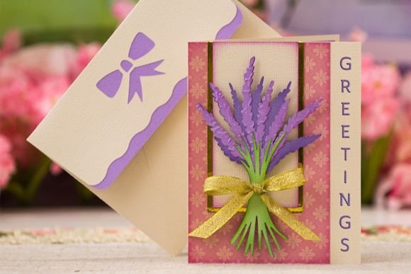 Lavender Greetings Birthday Gift SVG Card
