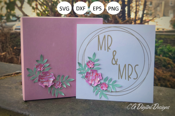 Mr & Mrs Wedding Greeting Card SVG Keepsake Box