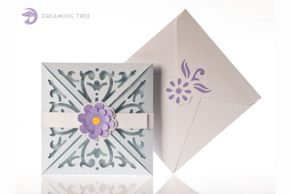 Elegant Wedding Greeting Card SVG Scrollwork