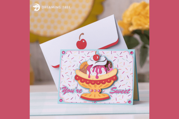 Sweet Banana Split Birthday Gift SVG Card
