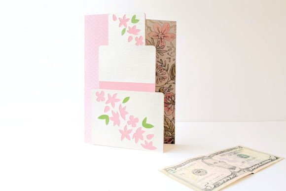 Cake Cash Wedding Greeting Card SVG Pocket