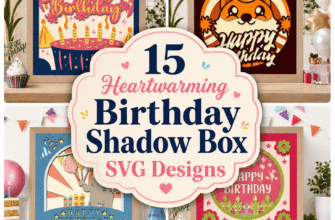 15 Heartwarming Birthday Shadow Box SVG Designs