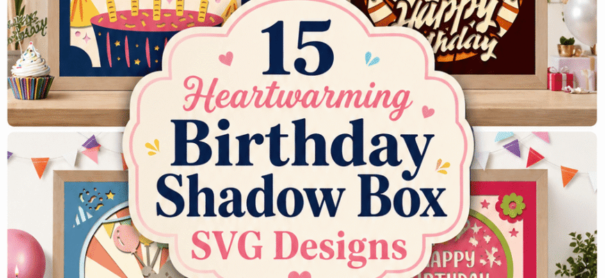 15 Heartwarming Birthday Shadow Box SVG Designs