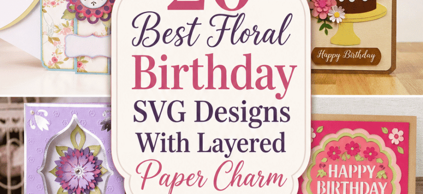 20 Best Floral Birthday SVG Designs With Layered Paper Charm