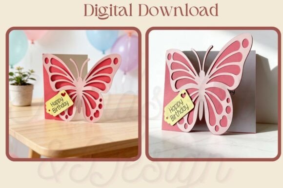 3D Birthday Butterfly Card SVG Keepsake