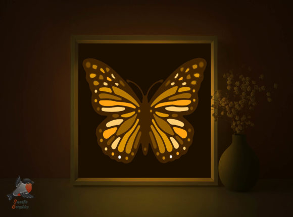Cozy 3D Butterfly Shadow Box Svg Template