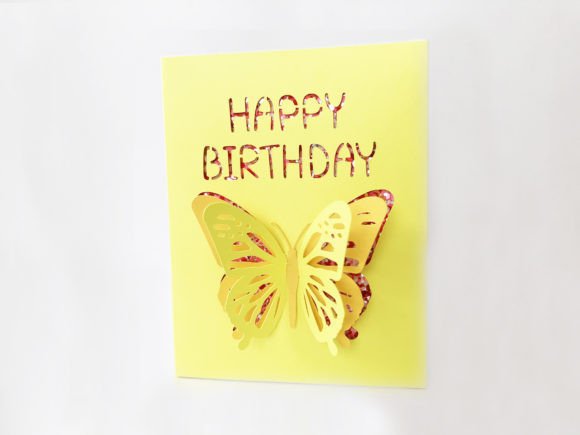Birthday Pop-Up Butterfly Card SVG Layers