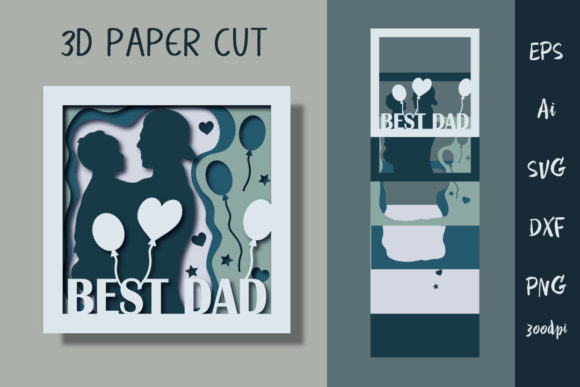 Best Dad Card Svg Cut File Layers