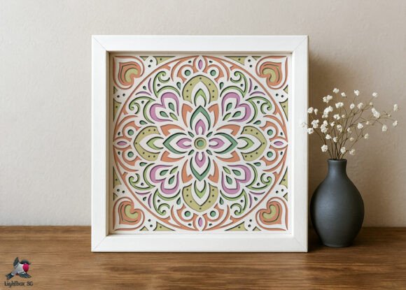 Warm Mandala Shadow Box SVG Lightbox