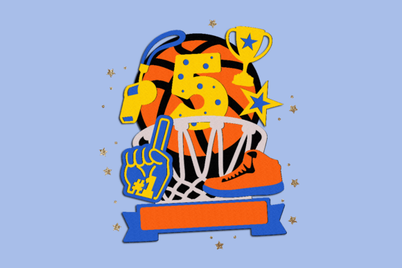 Basketball Cake Topper Svg Trophy Design