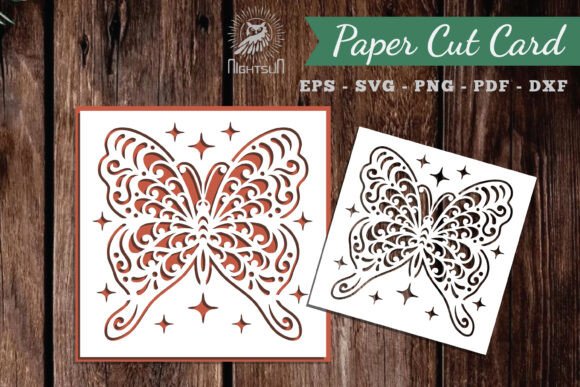 Papercut Butterfly Card SVG Design