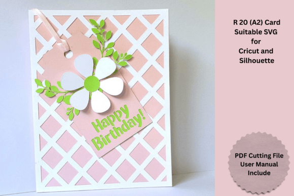 Lattice Floral Birthday SVG Greeting