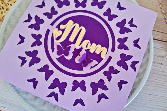 Mom Tribute Butterfly Card SVG