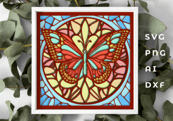 Glasswork Butterfly Shadow Box Svg Panel