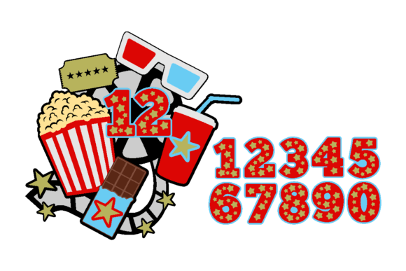 Movie Night Cake Topper Svg Party Set
