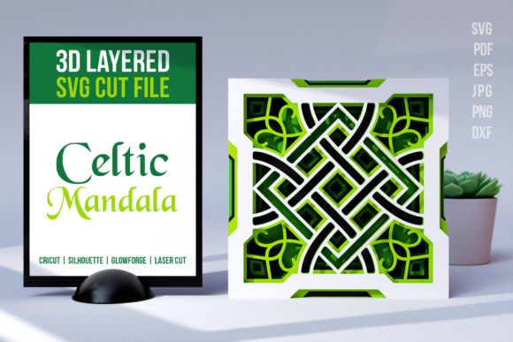 Celtic Mandala Shadow Box Svg Cut File