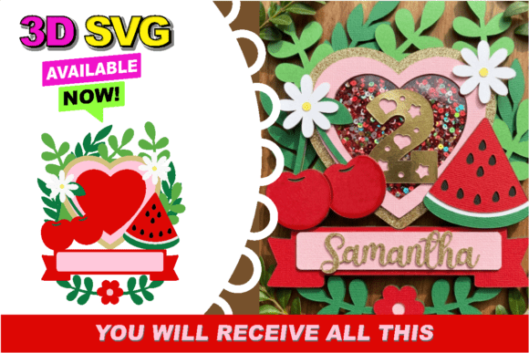 Cherry Cake Topper Svg With Watermelon