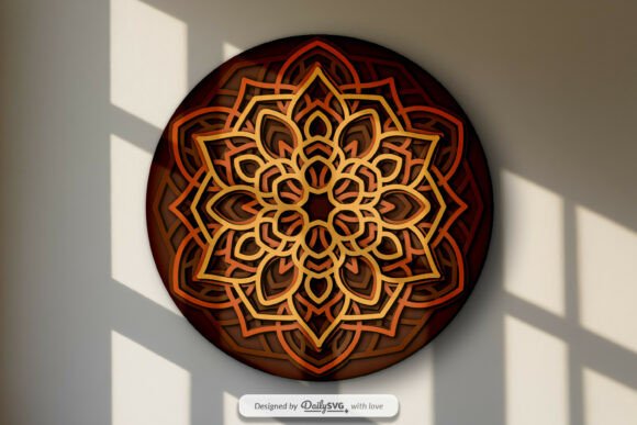 Layered Mandala Shadow Box SVG Wall Decor
