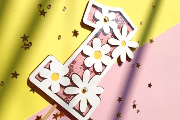 Daisy Numbers Cake Topper Svg Design