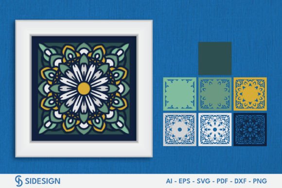 Daisy Mandala Shadow Box Svg Layers