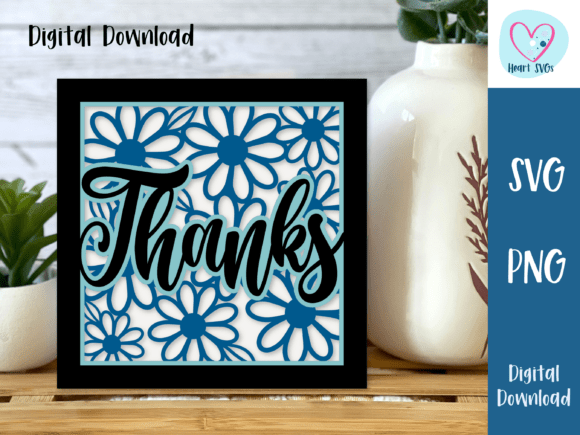 Daisy Thanks Card SVG Cut File Template