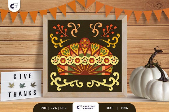 Pumpkin Pie Mandala Shadow Box Svg Decor