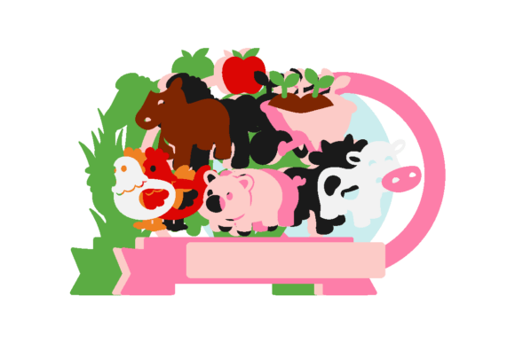Farm Pink Cake Topper Svg Shaker