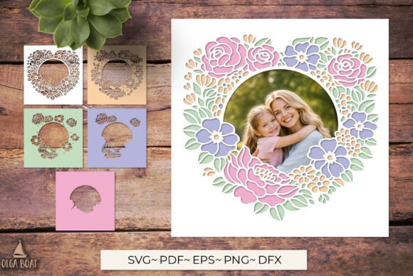 Photo Frame Floral Birthday SVG Cut File
