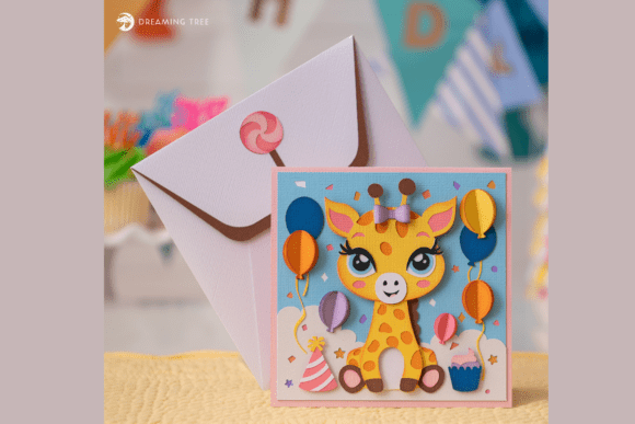 Gentle Giraffe Pop Up Card SVG Keepsake