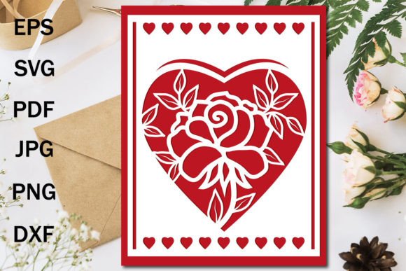 Rose Layered Greeting Card Svg Cutout