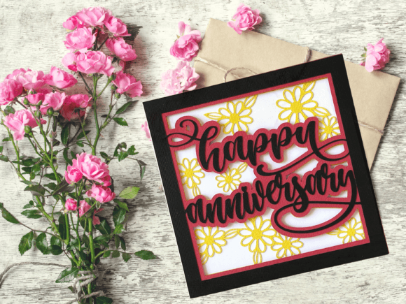 Daisies Card SVG Cut File Anniversary