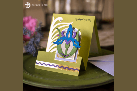 Iris Layered Greeting Card Svg Design