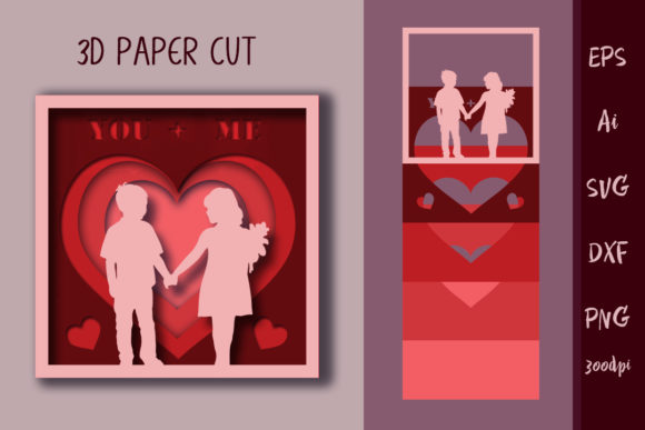 Romantic Card Svg Cut File Layered Love