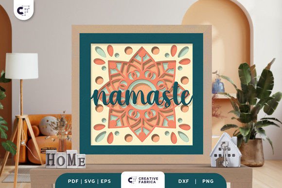Lotus Namaste Mandala Shadow Box Svg Papercut