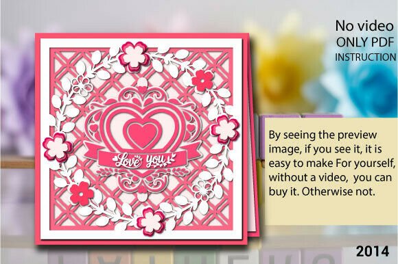 Love You Mom Card Svg Cut File Heart Blooms