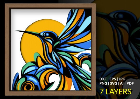 Sunlit Bird Shadow Box SVG Flight