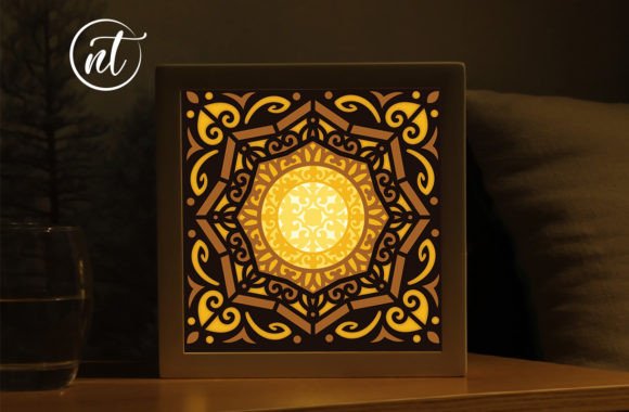 Paper Cut Mandala Shadow Box SVG Lamp
