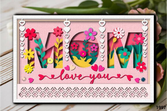 Mom Shadow Box Card SVG Cut File Layer