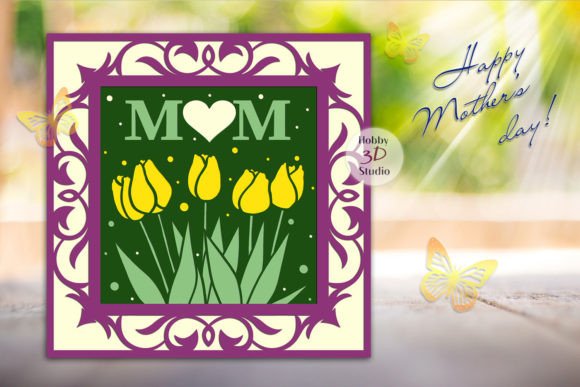 Mother's Day Card Svg Cut File Tulips