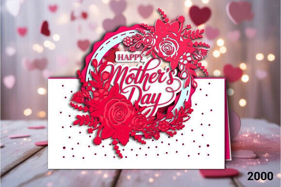Mother’s Day Card Svg Cut File Floral Wreath