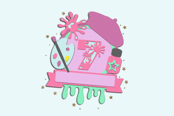 Painter Artist Cake Topper Svg