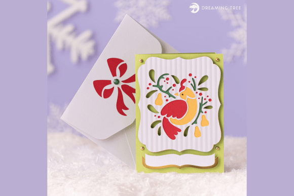 Partridge Pear Layered Greeting Card Svg Design