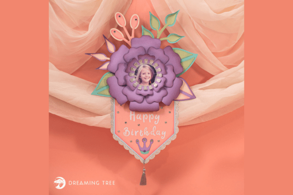 Princess Floral Birthday Svg Banner