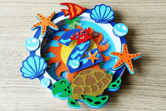 Turtle Summer Cake Topper Svg Shaker