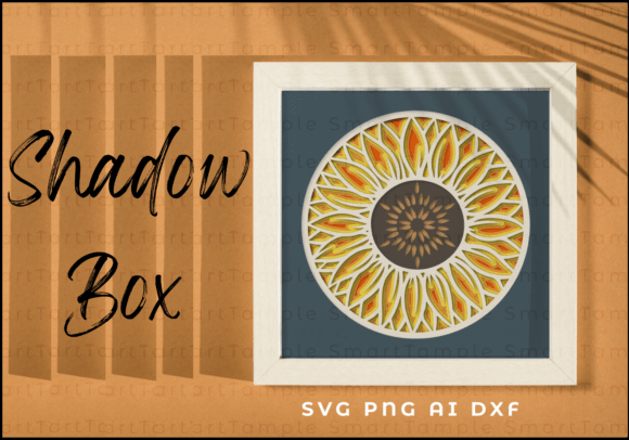 Sunflower Mandala Shadow Box SVG Decor
